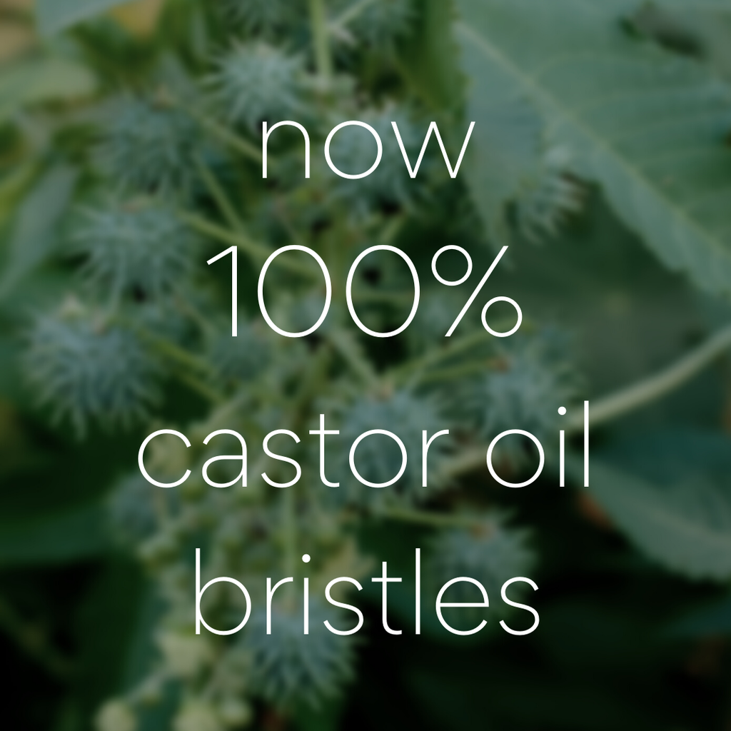 Plant-based bristles made from castor bean oil