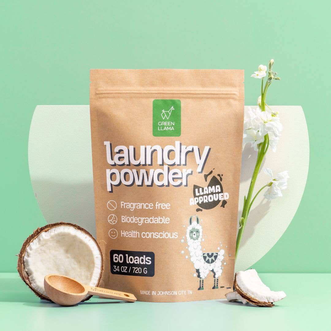 Green Llama Laundry Powder, Fragrance-Free (60 Loads)