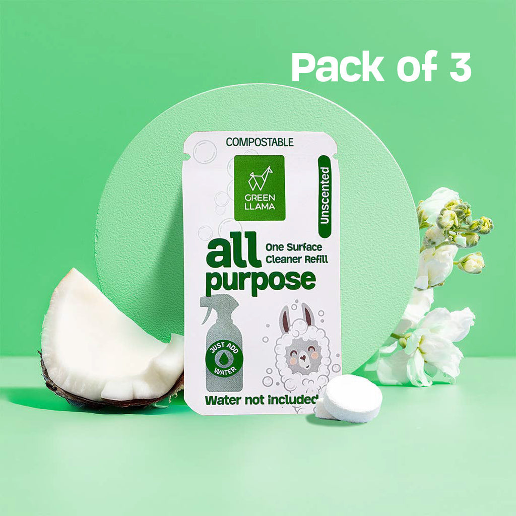 Green Llama All-Purpose Cleaner Refills, Fragrance-Free (3-Pack)