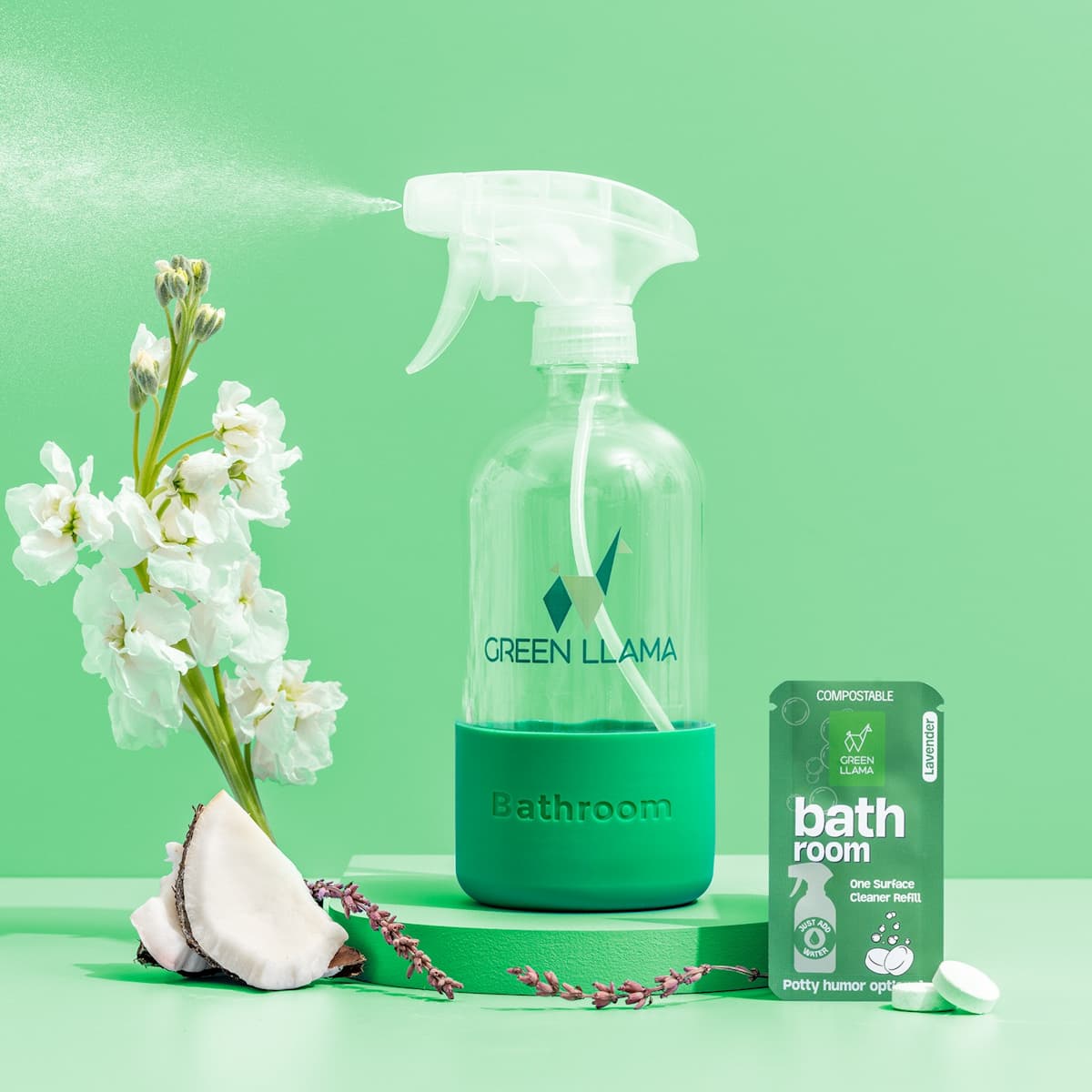 Green Llama Bathroom Cleaner Kit, Lavender