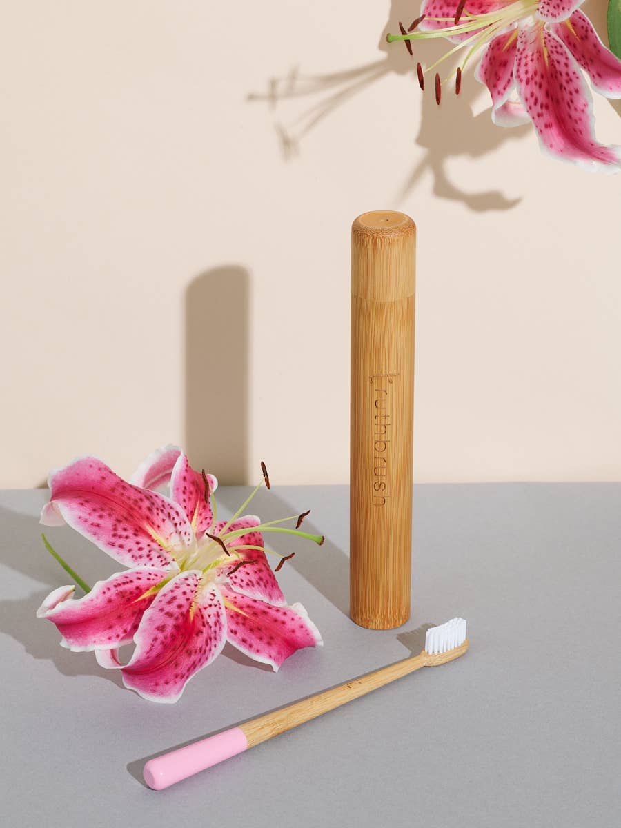 Bamboo Truthbrush handle with flowers