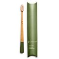 Truthbrush bamboo toothbrush in Moss Green with medium castor-oil bristles