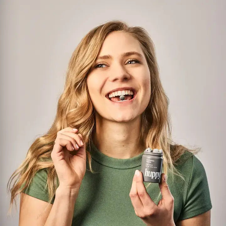 Huppy Fluoride-Free Toothpaste Tablets, Peppermint (Tin), photo 3