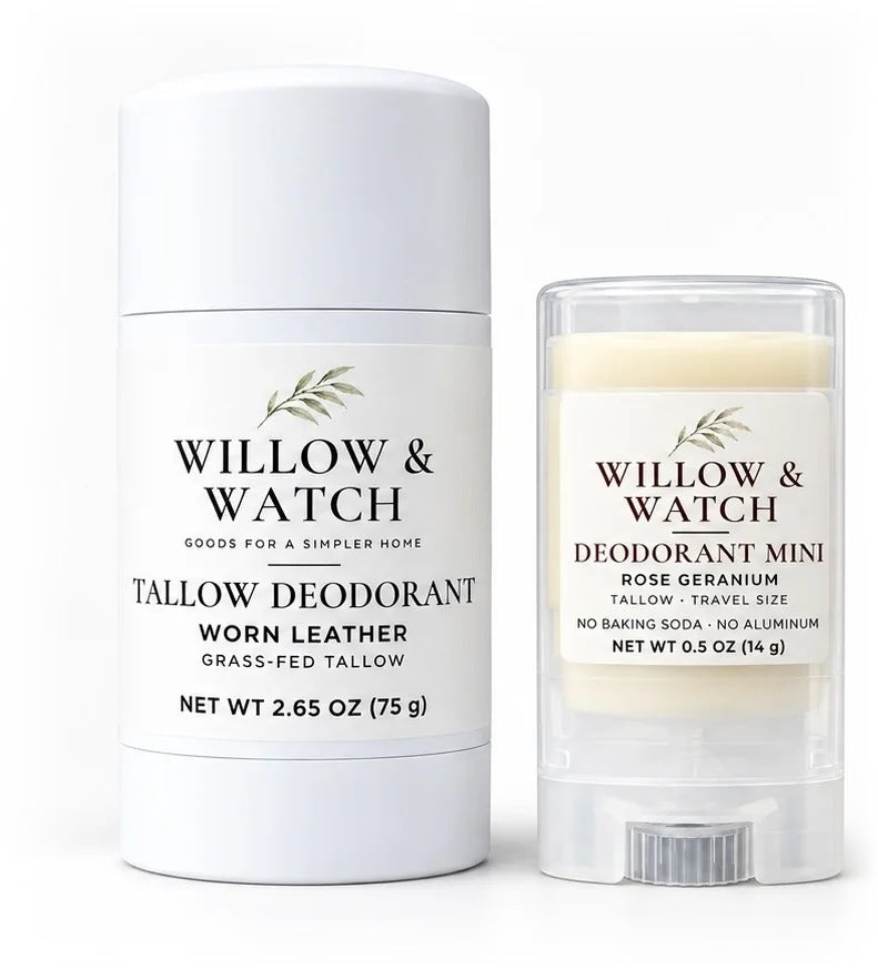 Willow & Watch tallow deodorant and travel-size deodorant mini